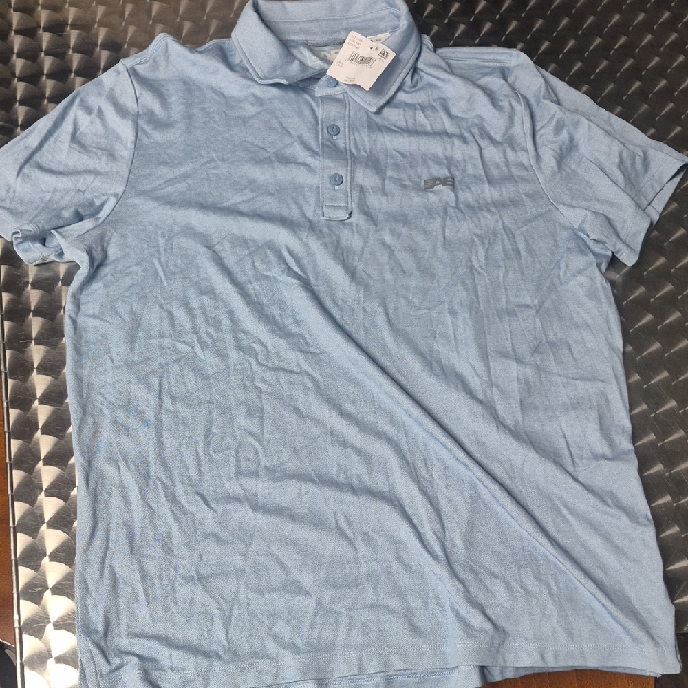 American Eagle Outfitters Sky Blue Polo Shirt